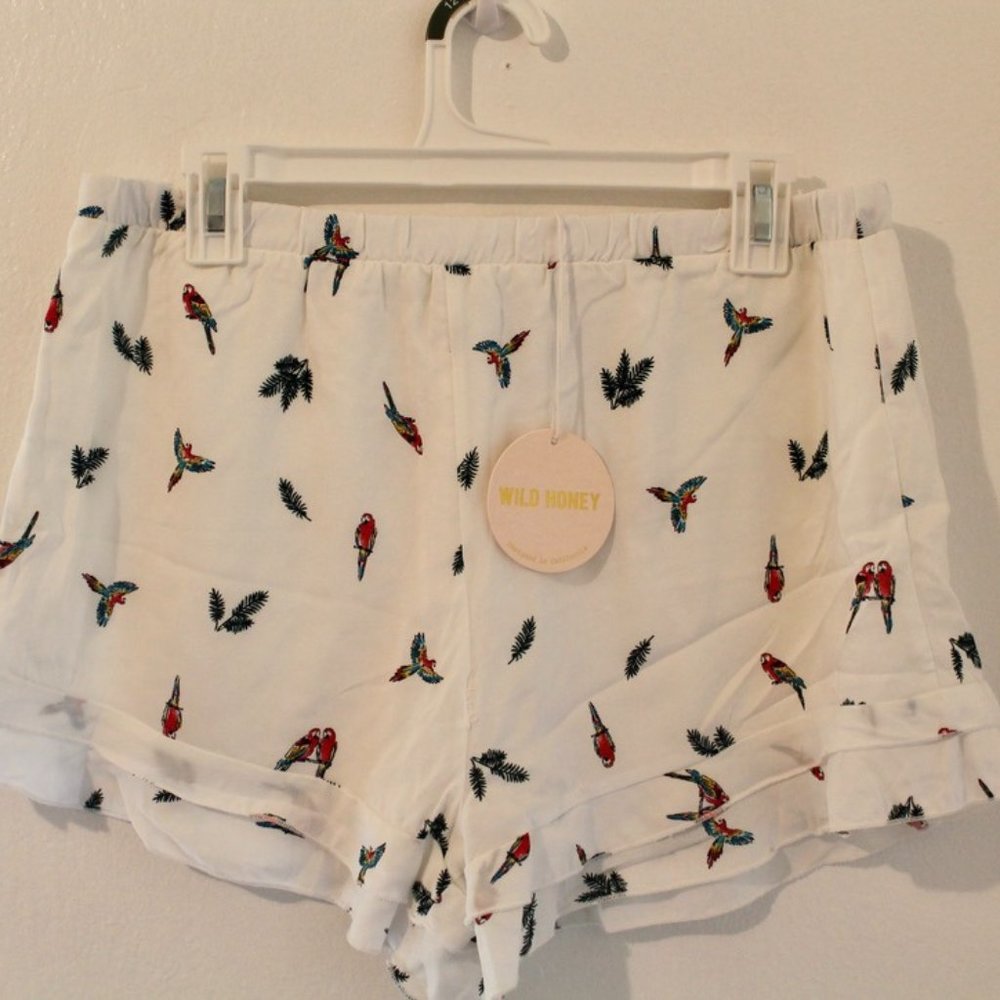 White Print Shorts